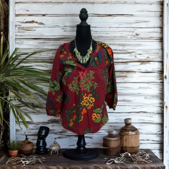 Talbots Tops - Talbots  Top/ Blouse Vibrant Colored  FloralPattern